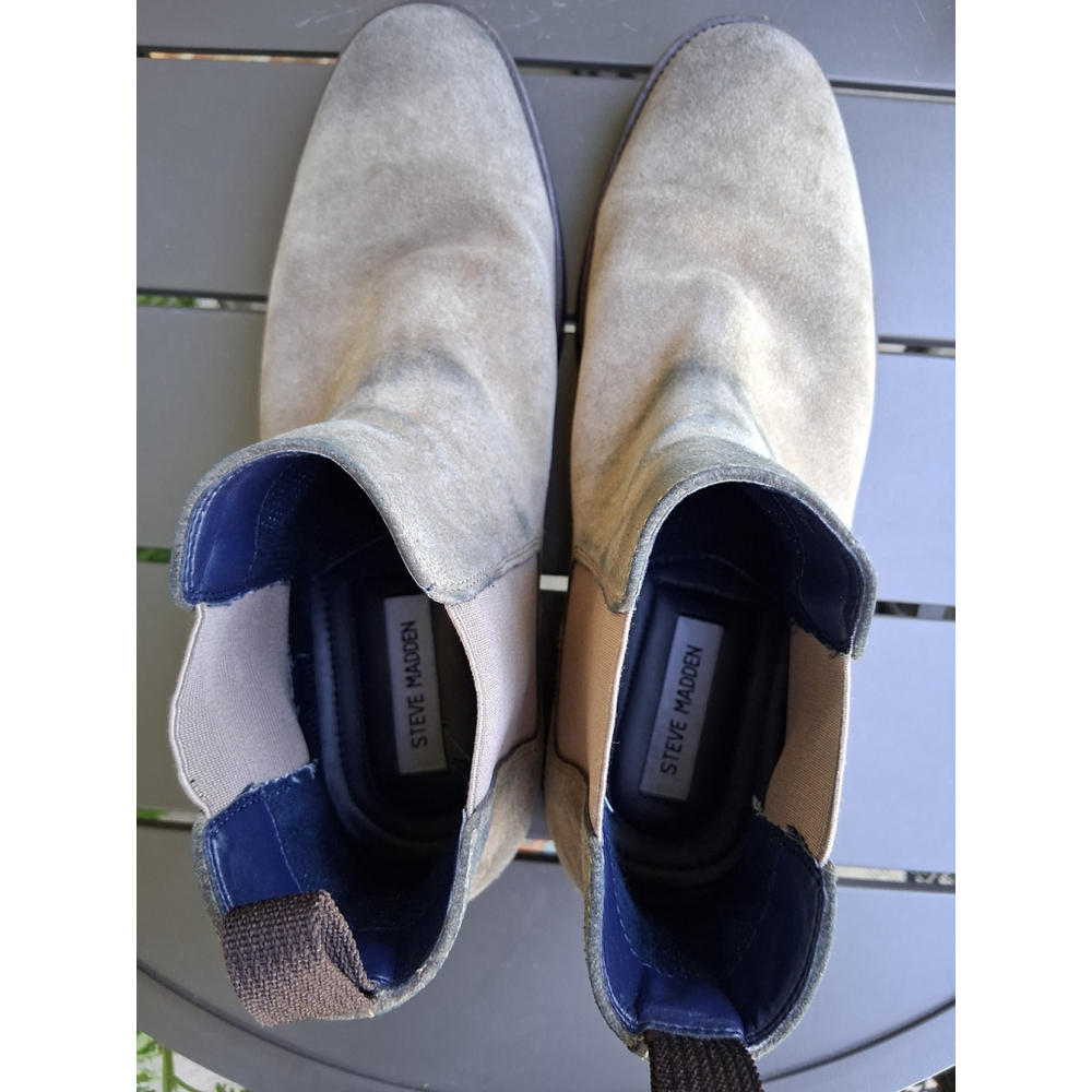 Men's Steve Madden Gray Suede Chelsea Boots Sz. 10 - Picture 5 of 10